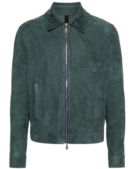 Tagliatore straight-point collar leather bomber jacket