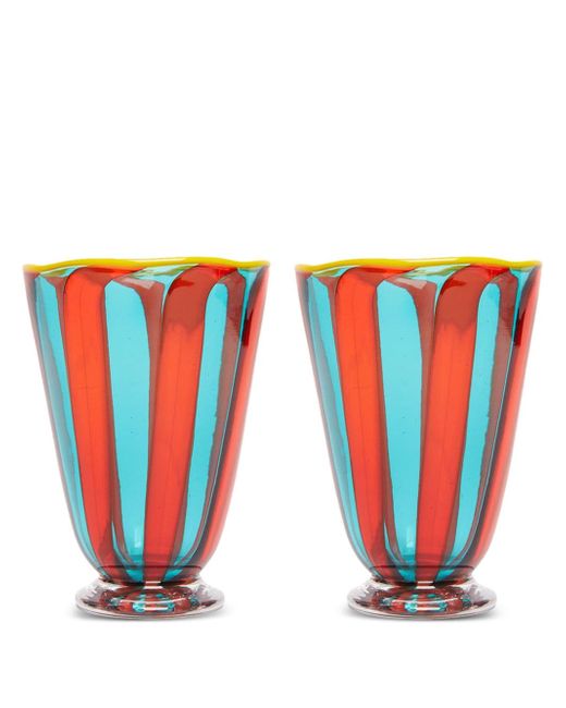La Double J. Rainbow striped glasses set of two
