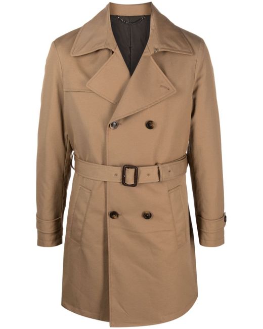Canali notched-lapels double-breasted trench coat
