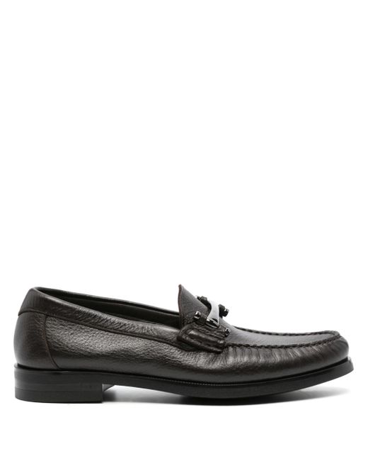 Canali round-toe leather loafers