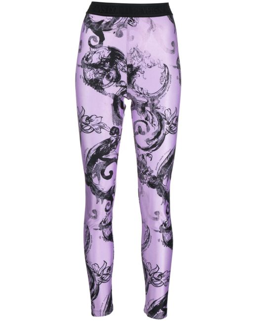 Versace Jeans Couture logo-waistband graphic-print legging