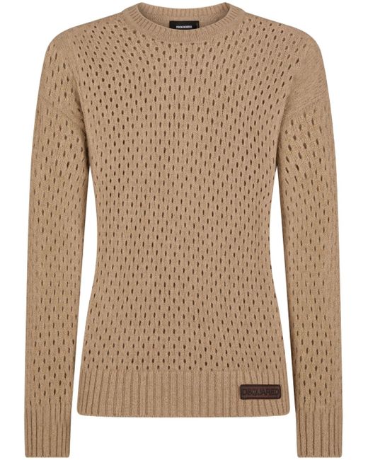 Dsquared2 logo-patch pointelle-knit jumper