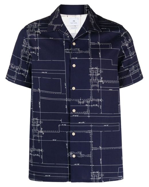 PS Paul Smith graphic-print camp-collar shirt