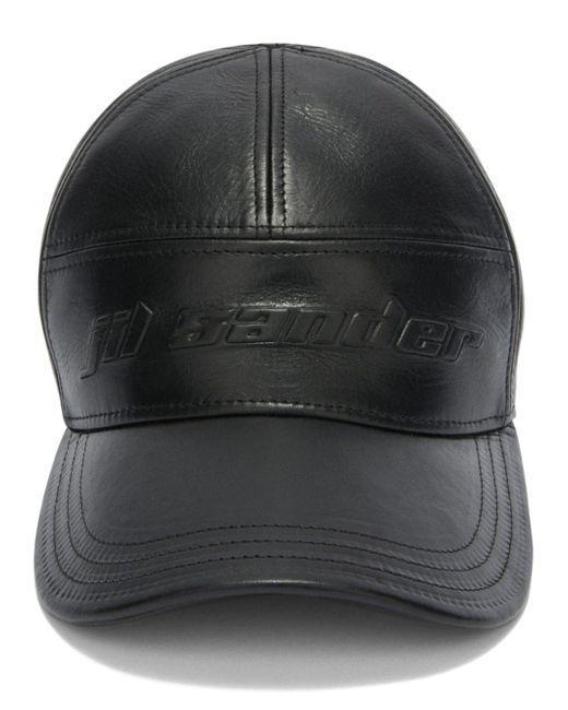 Jil Sander logo-embossed leather cap