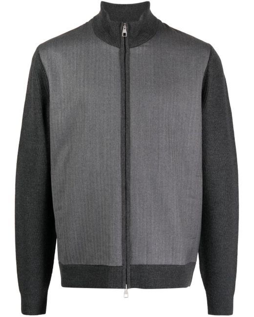 Dunhill panelled zip-up cardigan