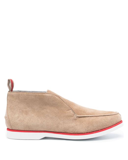 Kiton stripe-detail suede loafers