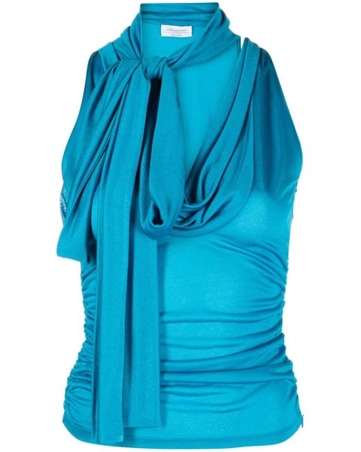 Blumarine scarf-detail sleeveless tank top