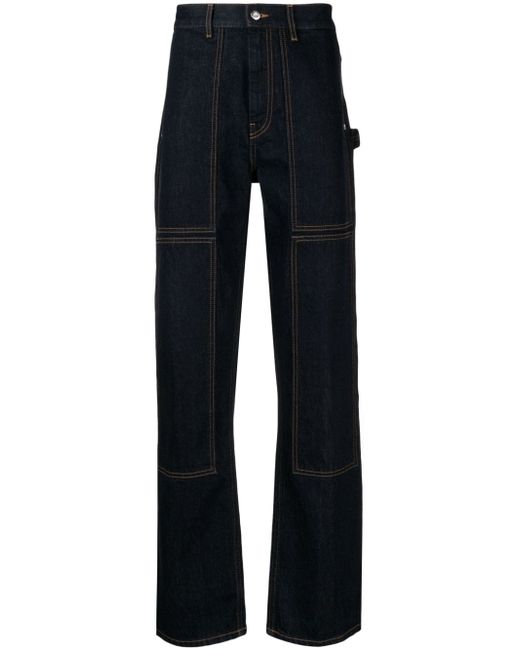 Helmut Lang contrast-stitching straight-leg jeans