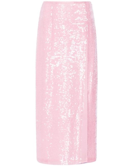Lapointe high-waist sequined midi skirt