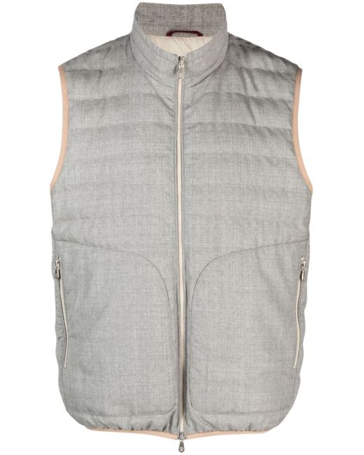 Brunello Cucinelli chambray zip-up padded vest