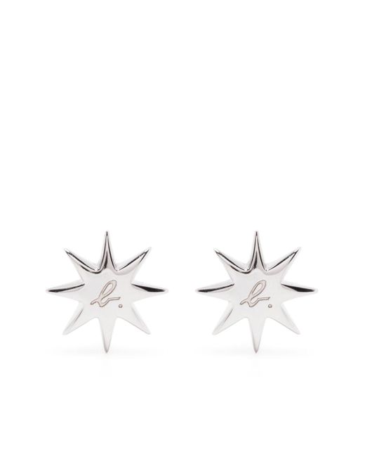 Agnès B. logo-engraved star earrings