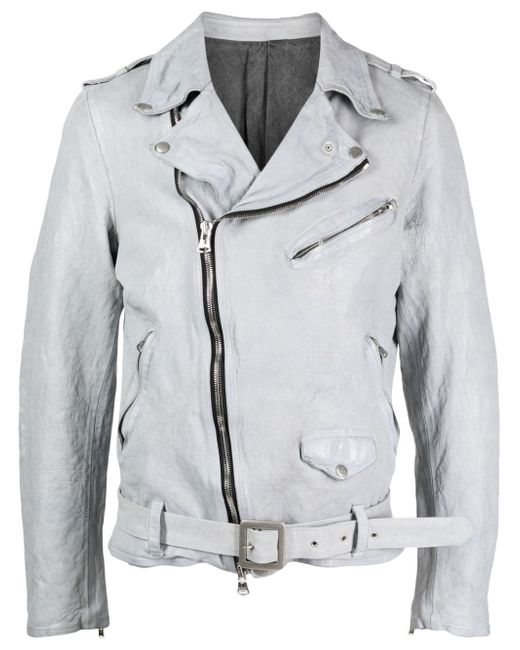Yohji Yamamoto leather belted biker jacket