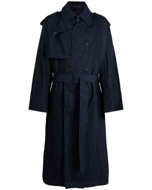 Yohji Yamamoto classic-collar cotton trench coat