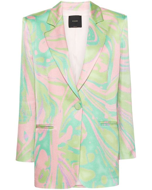 Pinko abstract-print satin blazer