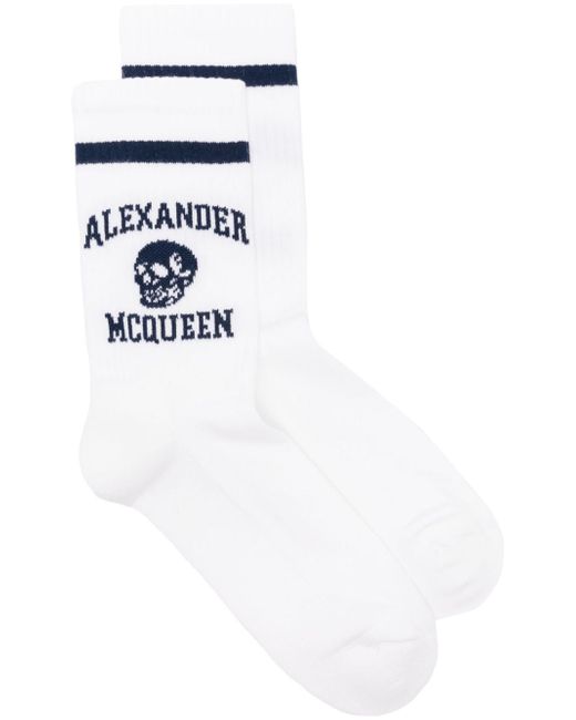 Alexander McQueen logo-intarsia cotton blend socks
