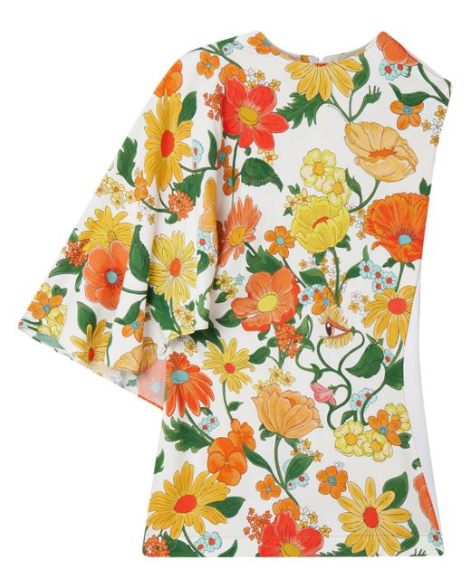 Stella McCartney Lady Garden-print one-shoulder top