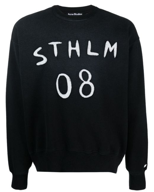 Acne Studios slogan-appliqué cotton sweatshirt