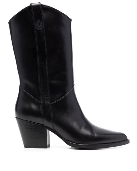 Maje 75mm leather cowboy boots