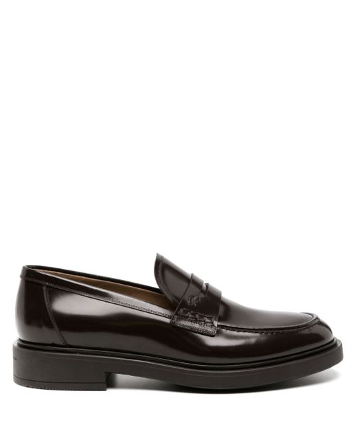 Gianvito Rossi Harris debossed-logo leather loafers