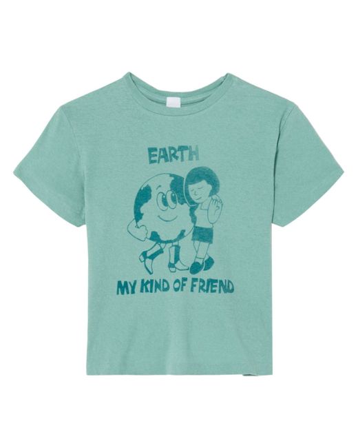 Re/Done Classic Earth-print T-shirt
