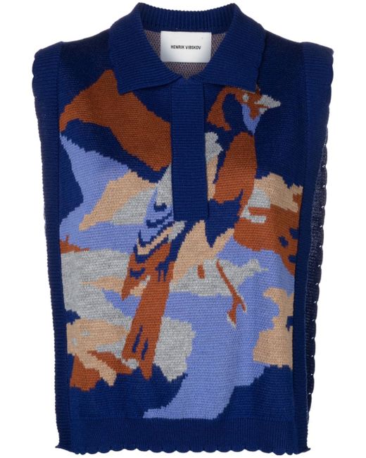 Henrik Vibskov Stamp intarsia sweater vest