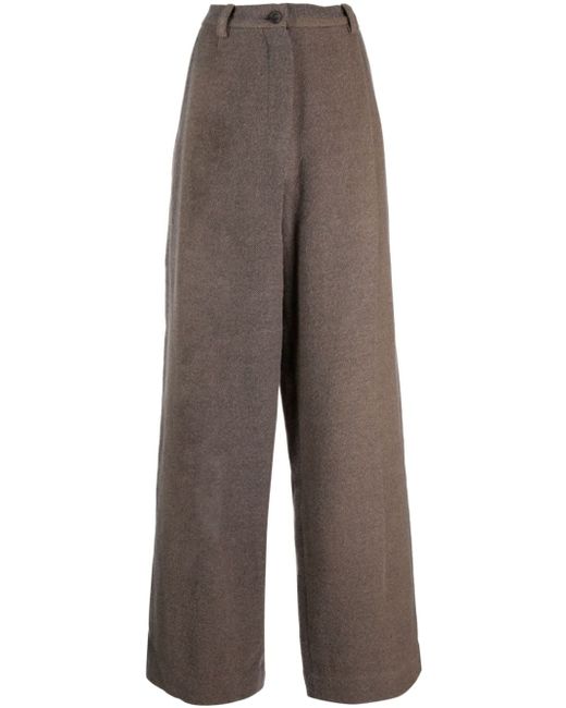 Ziggy Chen high-waisted pleated twill trousers