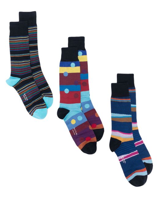 Paul Smith striped cotton-blend socks pack of three