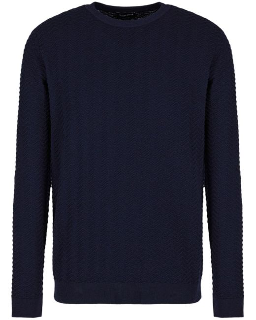 Giorgio Armani chevron-knit wool-blend jumper