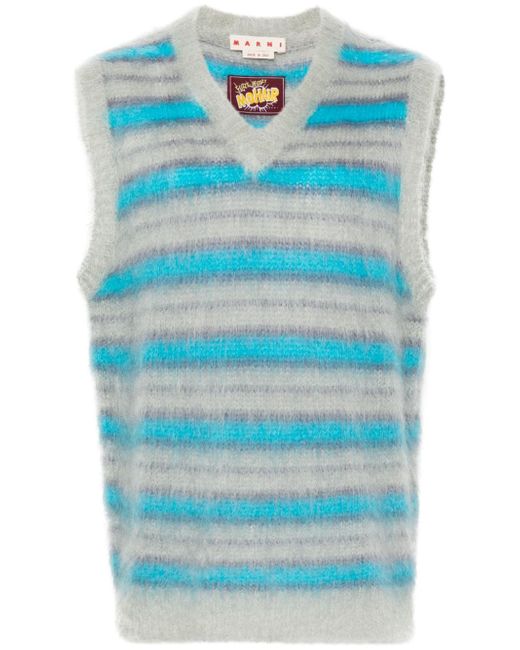 Marni striped-pattern knitted vest