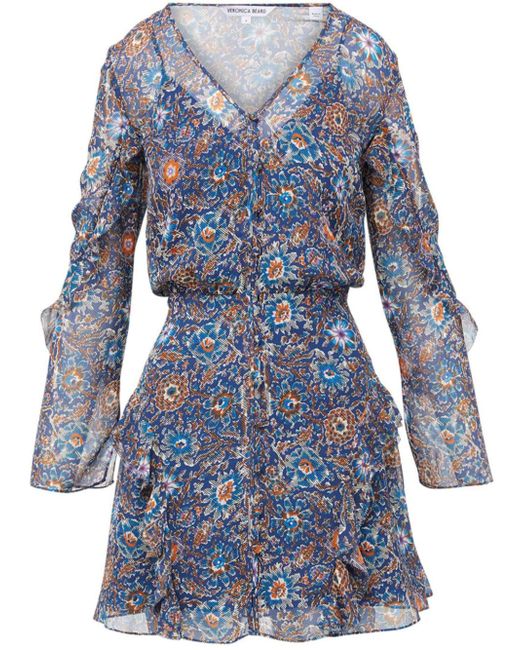 Veronica Beard Camden floral-print silk minidress