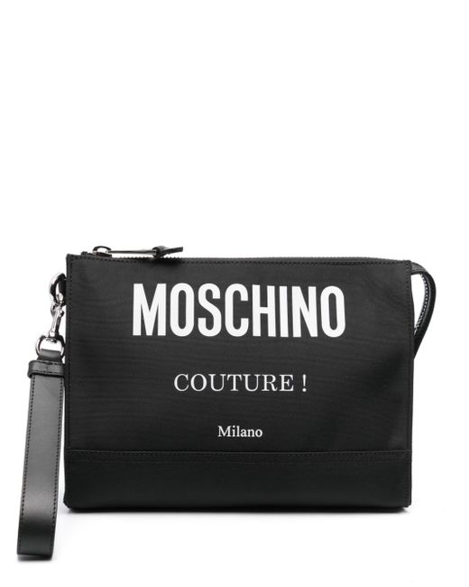 Moschino Couture-print clutch bag