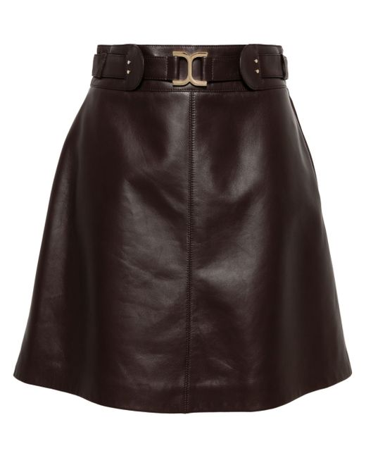 Chloé belted embellished leather miniskirt