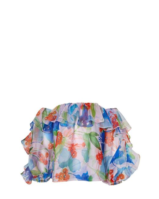 Carolina Herrera floral-print ruffled blouse