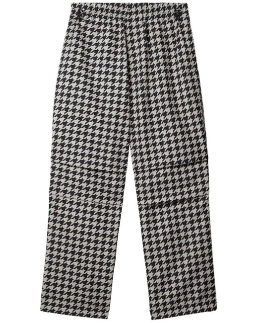 Burberry houndstooth-pattern elasticated-waist trousers