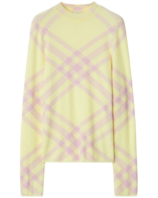 Burberry check-pattern ribbed jumper