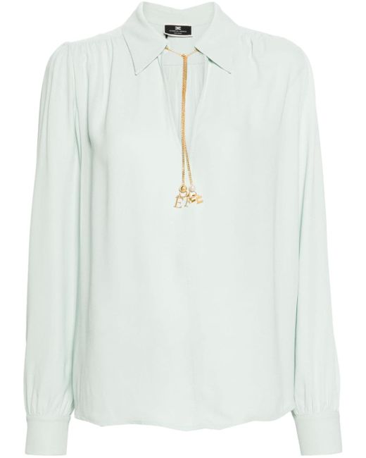 Elisabetta Franchi chain-detail georgette blouse