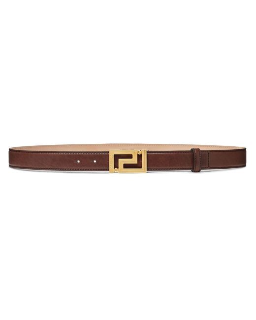 Versace logo-engraved leather belt