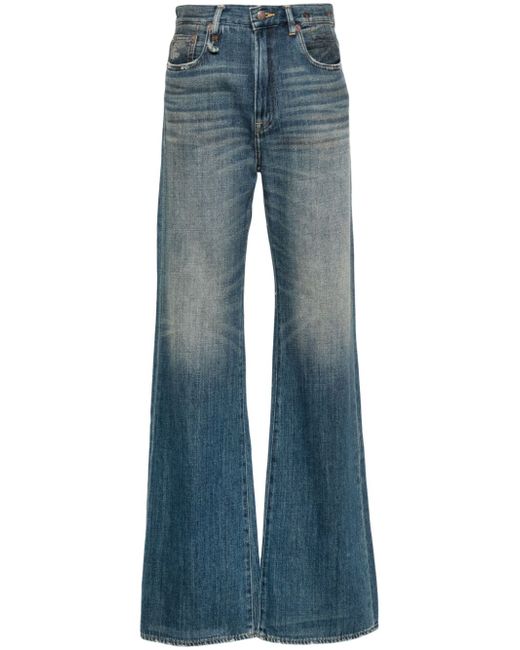 R13 high-rise wide-leg jeans