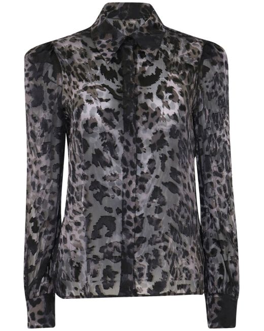 L'agence Jenica leopard-print blouse