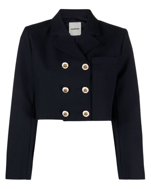 Sandro cropped double-breasted blazer