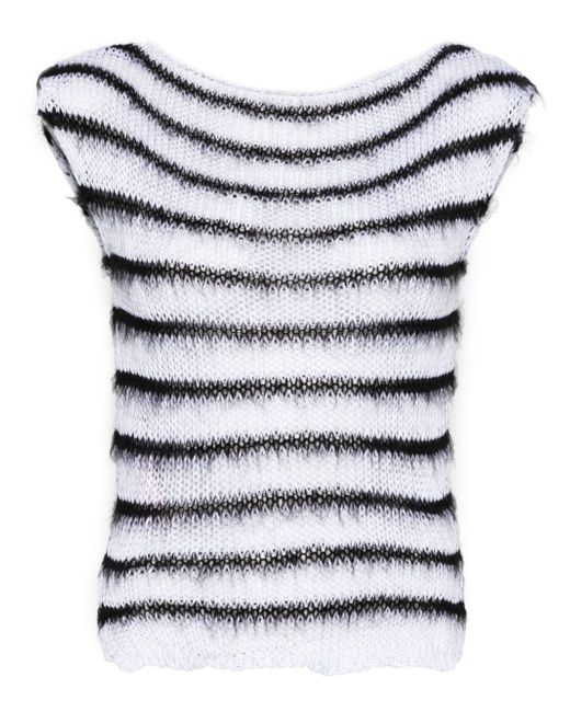 Marni open-knit striped top