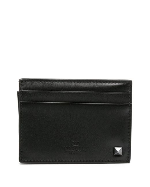 Valentino Garavani Rockstud-embellished leather cardholder
