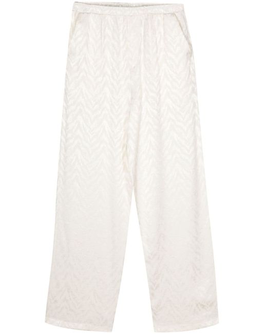 Family First patterned-jacquard straight-leg trousers