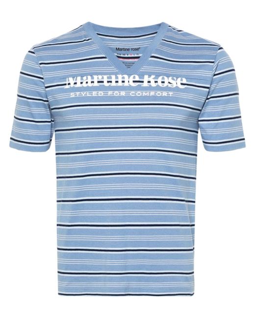 Martine Rose logo-print striped T-shirt
