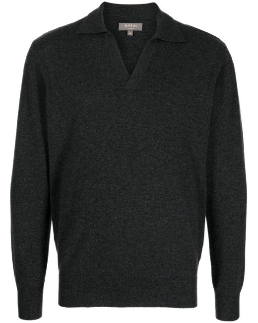N.Peal long-sleeve cashmere polo shirt