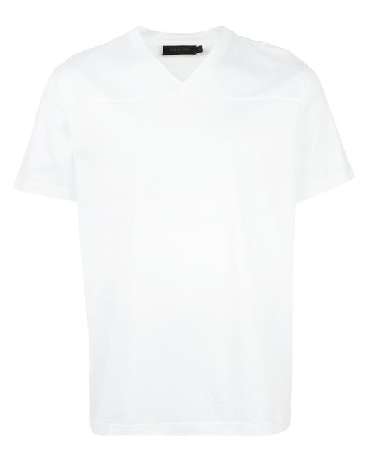 Calvin Klein Collection V-neck T-shirt Medium Cotton