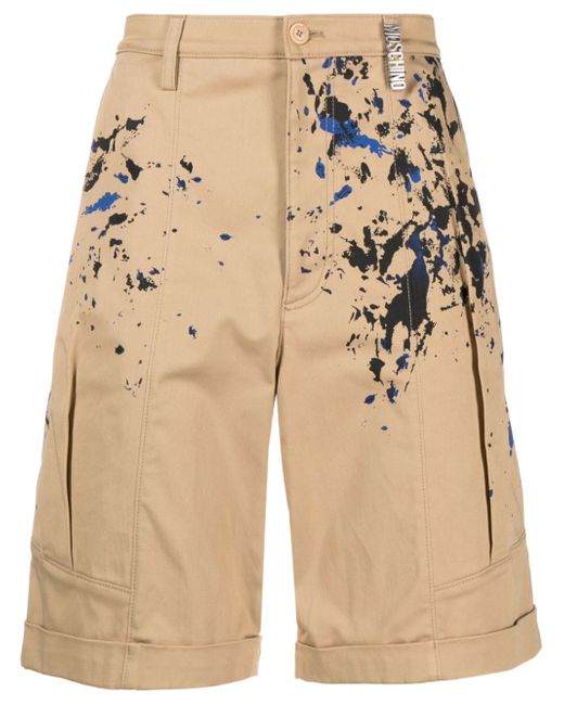 Moschino painterly-print cotton shorts