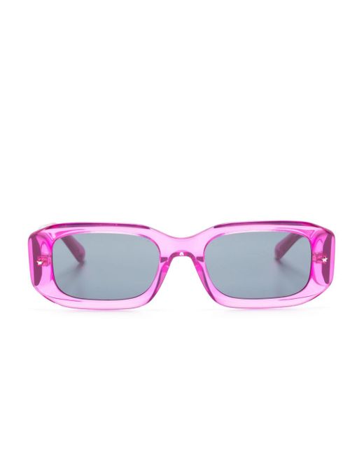 Chiara Ferragni transperant rectangle-frame sunglasses