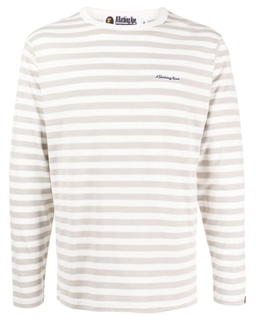 A Bathing Ape Hoop striped cottton T-shirt