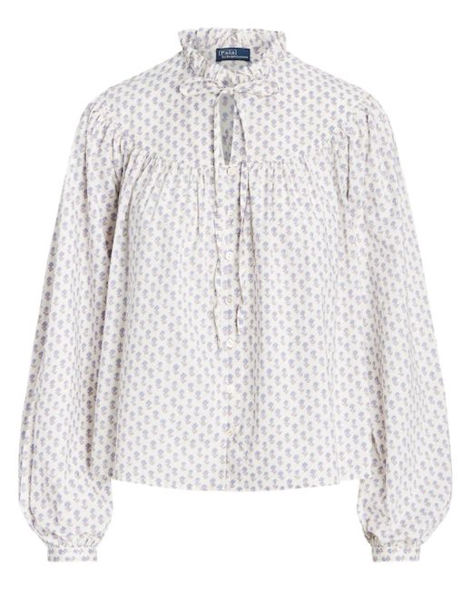 Polo Ralph Lauren floral-print poplin blouse